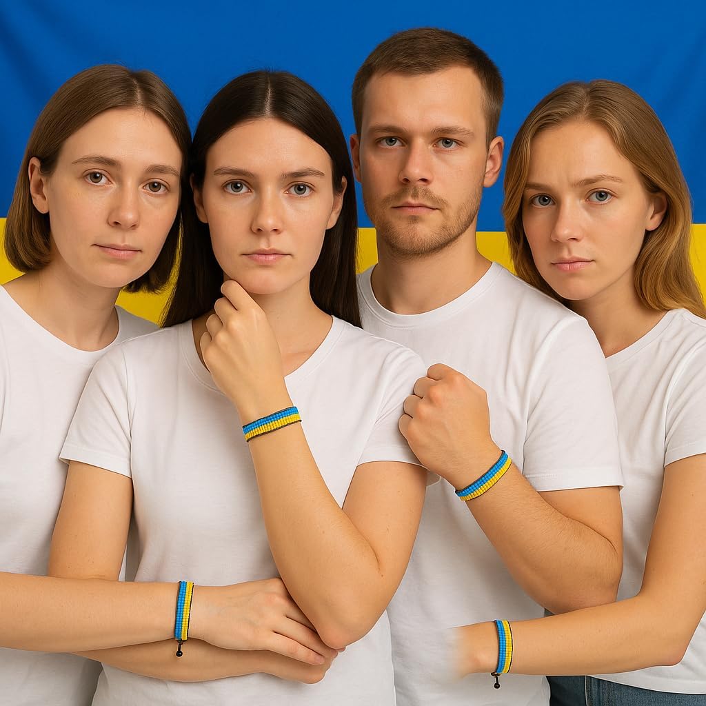 FAHARI Ukraine Flag Bracelet: Handmade, Adjustable Unisex Boho Wristband - Image 10