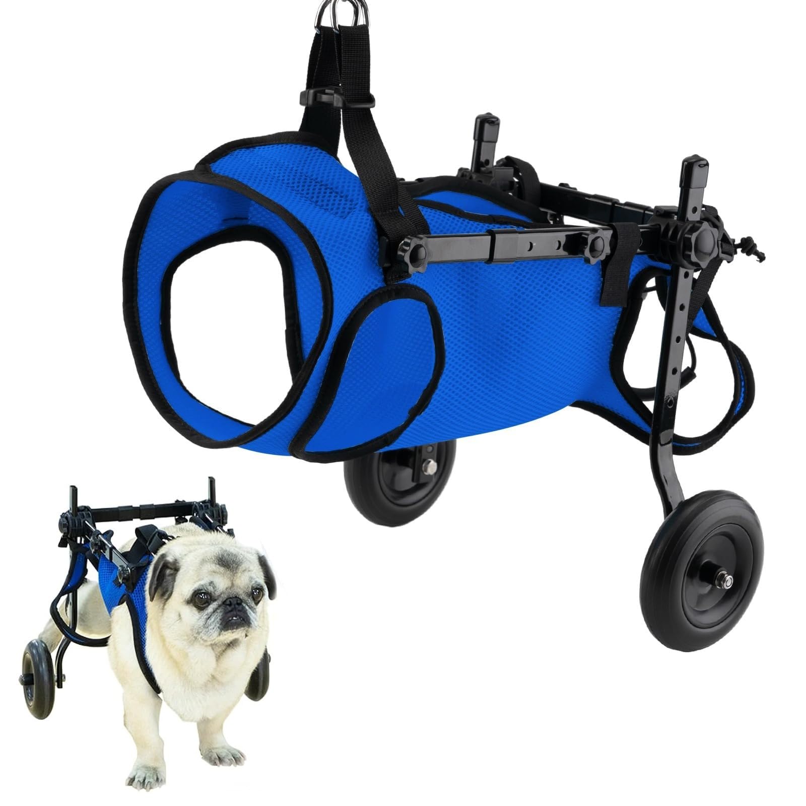Chariot réglable pour animal domestique handicapé, aide à la mobilité des membres postérieurs, aide à la mobilité des chiens, outils de rééducation, promenade, pattes d'animaux de compagnie léger