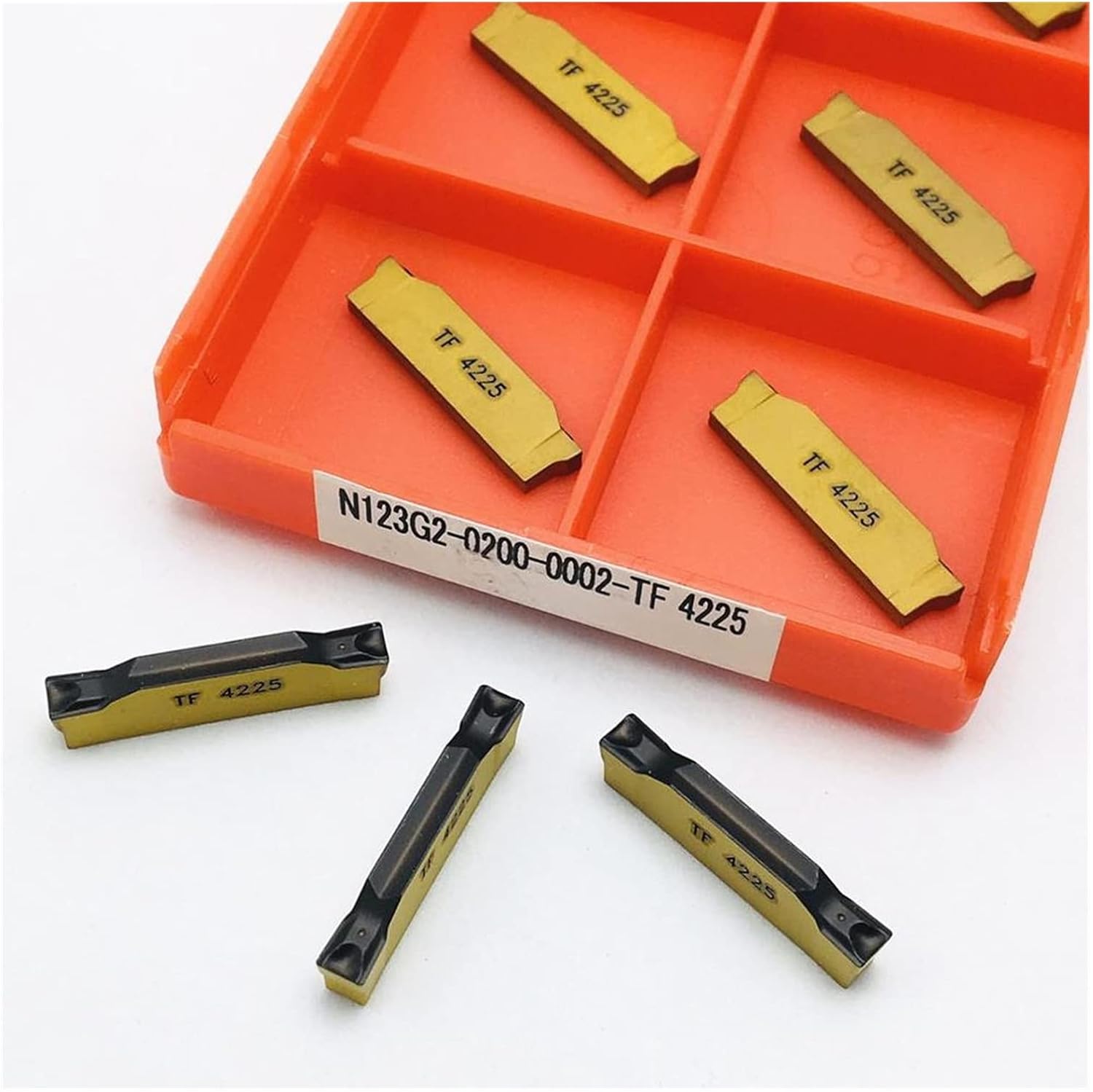 Carbide Tool N123G2 0200 0002 TF 4225 Slotting Carbide Insert N123G2 Insert Cutting Slotting Tool CNC Tool Separation Tool (Angle : N123G2 0200 TF 4225, Shank Diameter : 10PCS(1box))