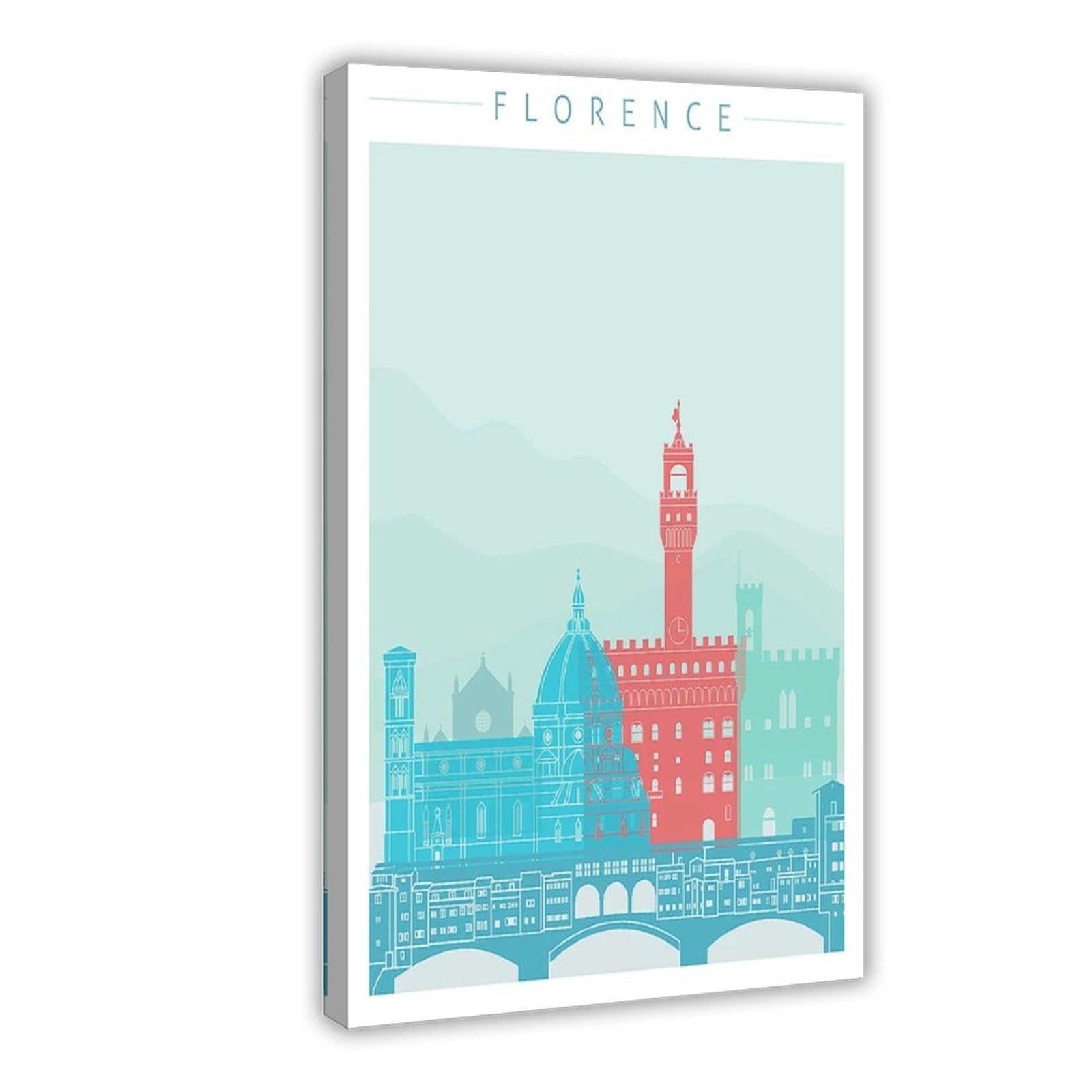Bareronor Florence Skyline Poster Canvas Poster Bedroom Decor Landscape Office Room Decor Gift 24" L X 36" W