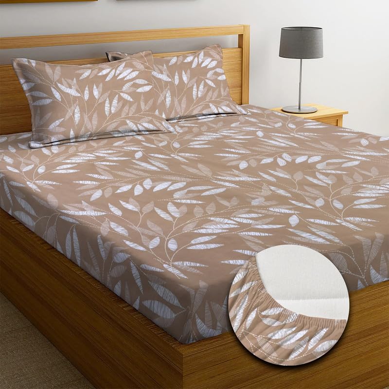 NHD HOME Premium Cotton Elastic Fitted Bedsheets with 2 King Size Pillow Covers | Double Bed with All Around Elastic 180 TC Supersoft |Size-72 King Sizex78+10 inches | Grey Multicolour Flower Print (B0CGL26XXX) Amazon Price History, Amazon Price Tracker