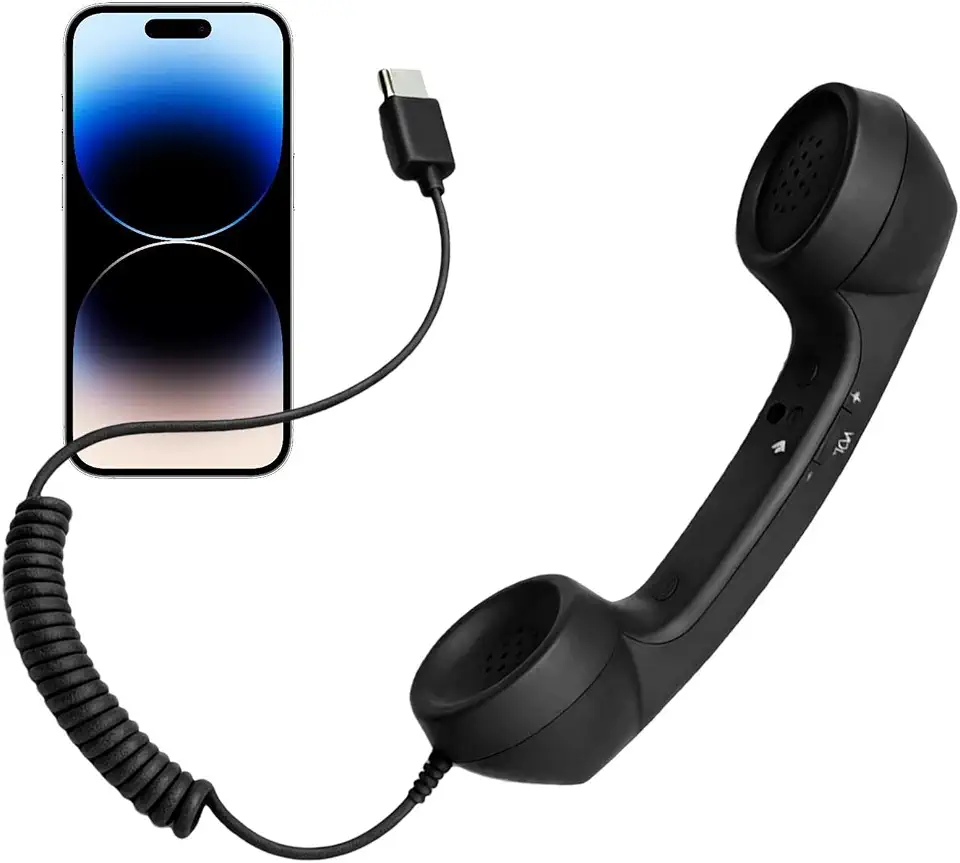 Handset for Cell Phone Type-C Wired Plug in Cellphone Telephone