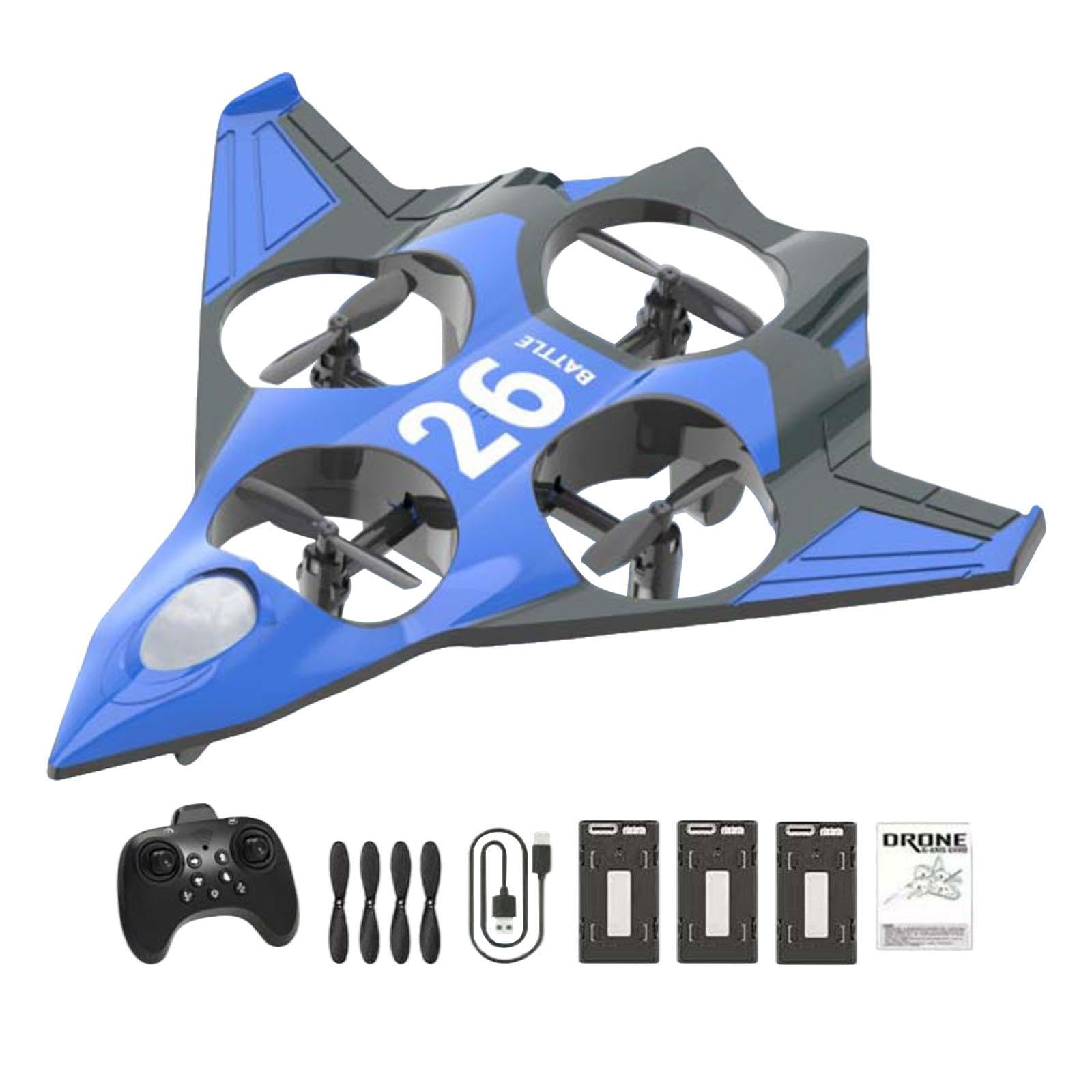 Avión Teledirigido (avión RC), Modelo Ligero con Rotación de 360°, Juguete para Exteriores, Planeador RC para Niños, Principiantes Y Adolescentes – G, 3 Baterías