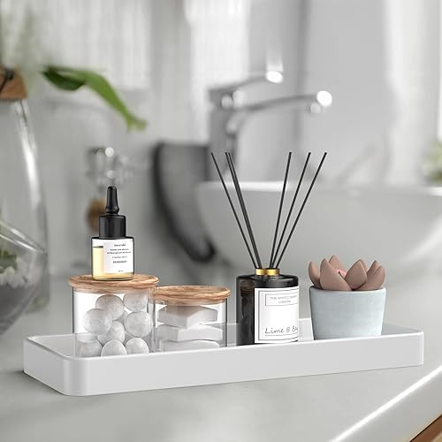 Miniatura 6 de Gurygo Bandeja de encimera y tocador de 12 pulgadas, bandeja de cocina para botellas de jabón, bandeja rectangular de tocador para baño, bandejas de