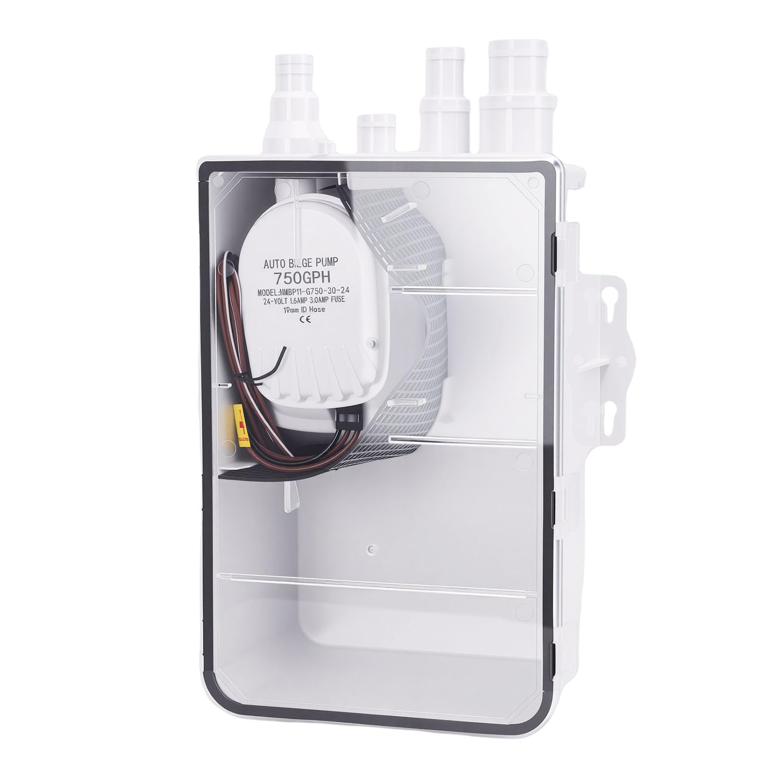 Yosoo Health Gear Automatyczna Pompa do Miski Prysznicowej 750GPH do łodzi, Konstrukcja z Wieloma Wlotami Pojazdów Kempingowych i łodzi, łatwa Instalacja Odprowadzania Wody z Kabiny