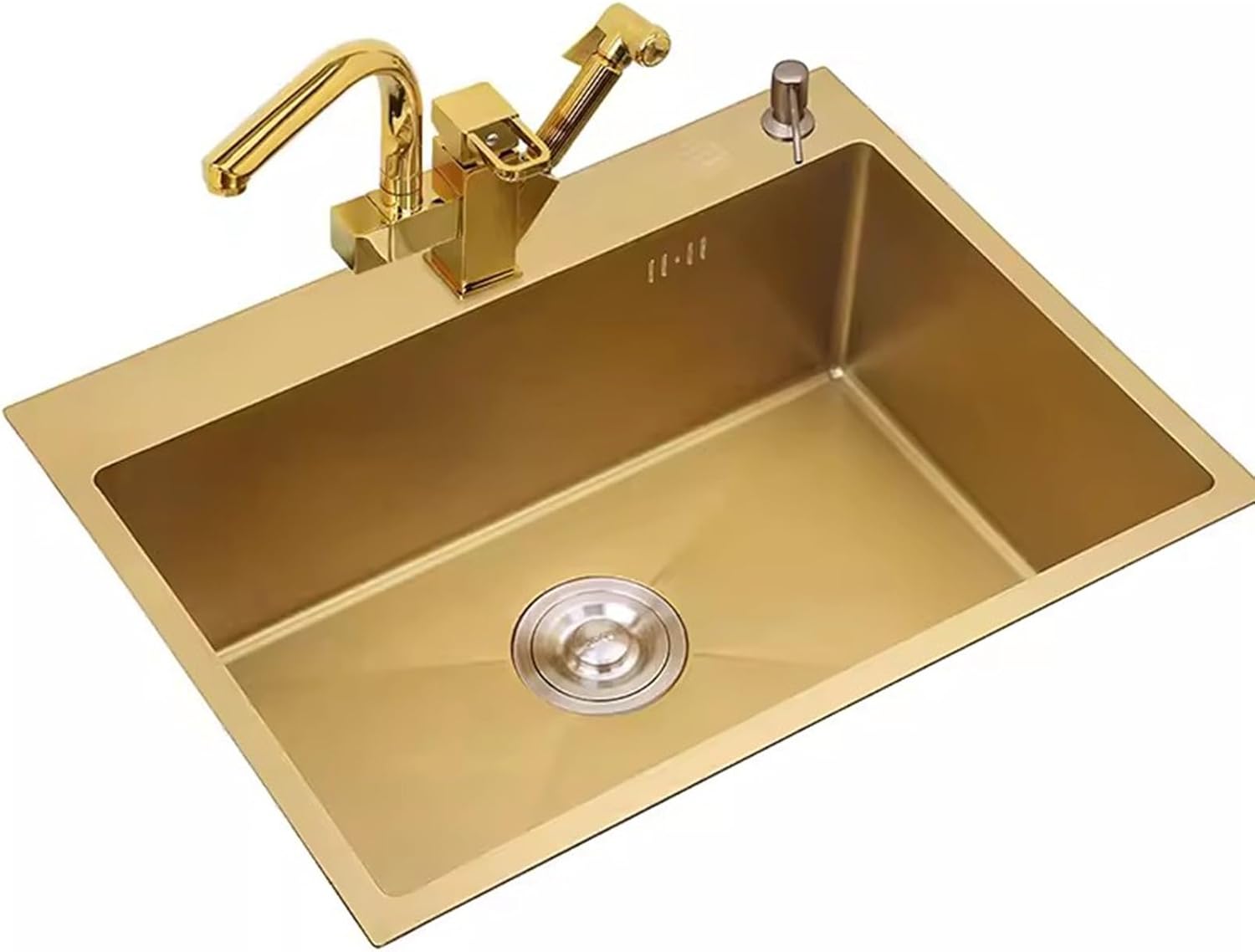 Viaosa Golden Kitchen Sink, 304 Stainless Steel Sink, Gold Single Sink