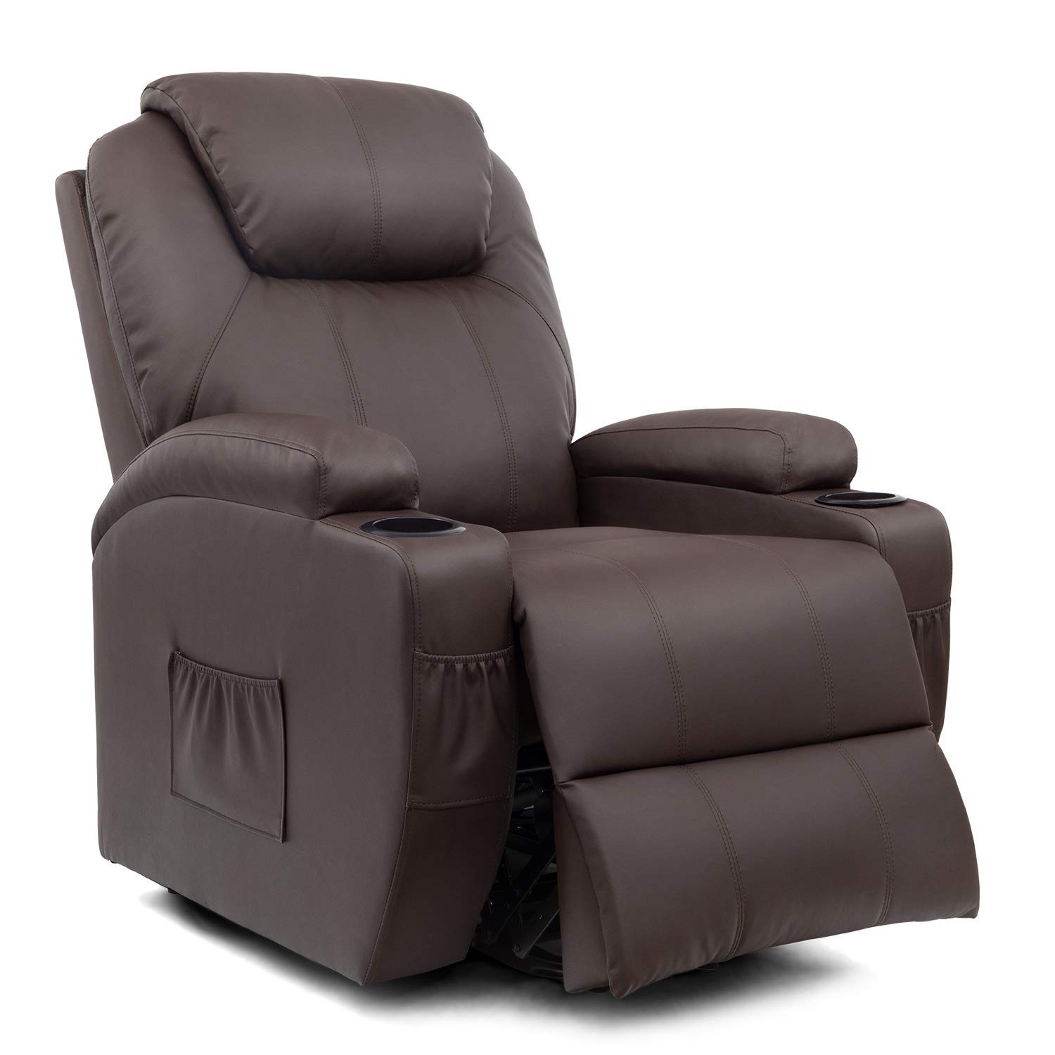 Homall Power Lift Recliner Chair with Massage Single Living Room Huge Thick Padded Heating Function Sofa Seat, Brown