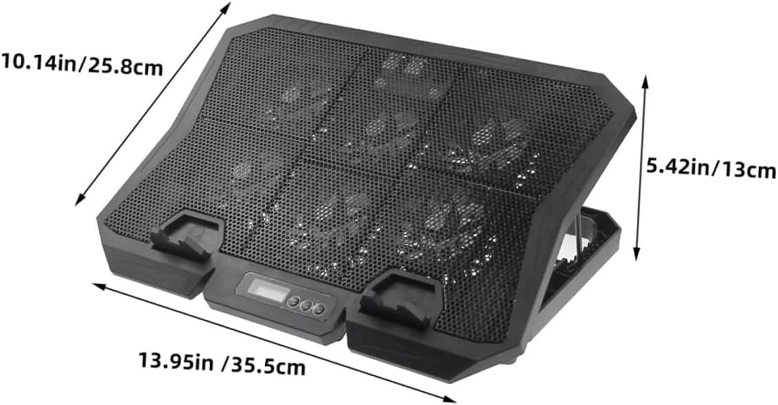 Kisangel Laptop Cooling Pad 15.6 Inch Quiet Fan Stand Adjustable Speed Blue LED Cooler Base for Gaming and Office Laptops, USB Powered Cooling Holder for Desktop Use