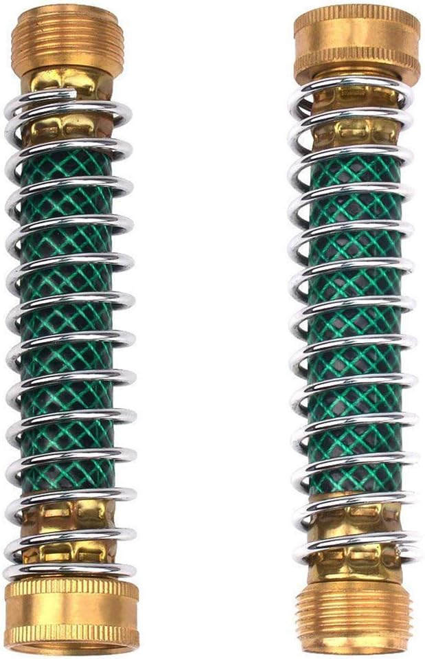 2 Pack Garden Hose Extension Adapter, Hose Kink Protector with Coil Spring Patio
