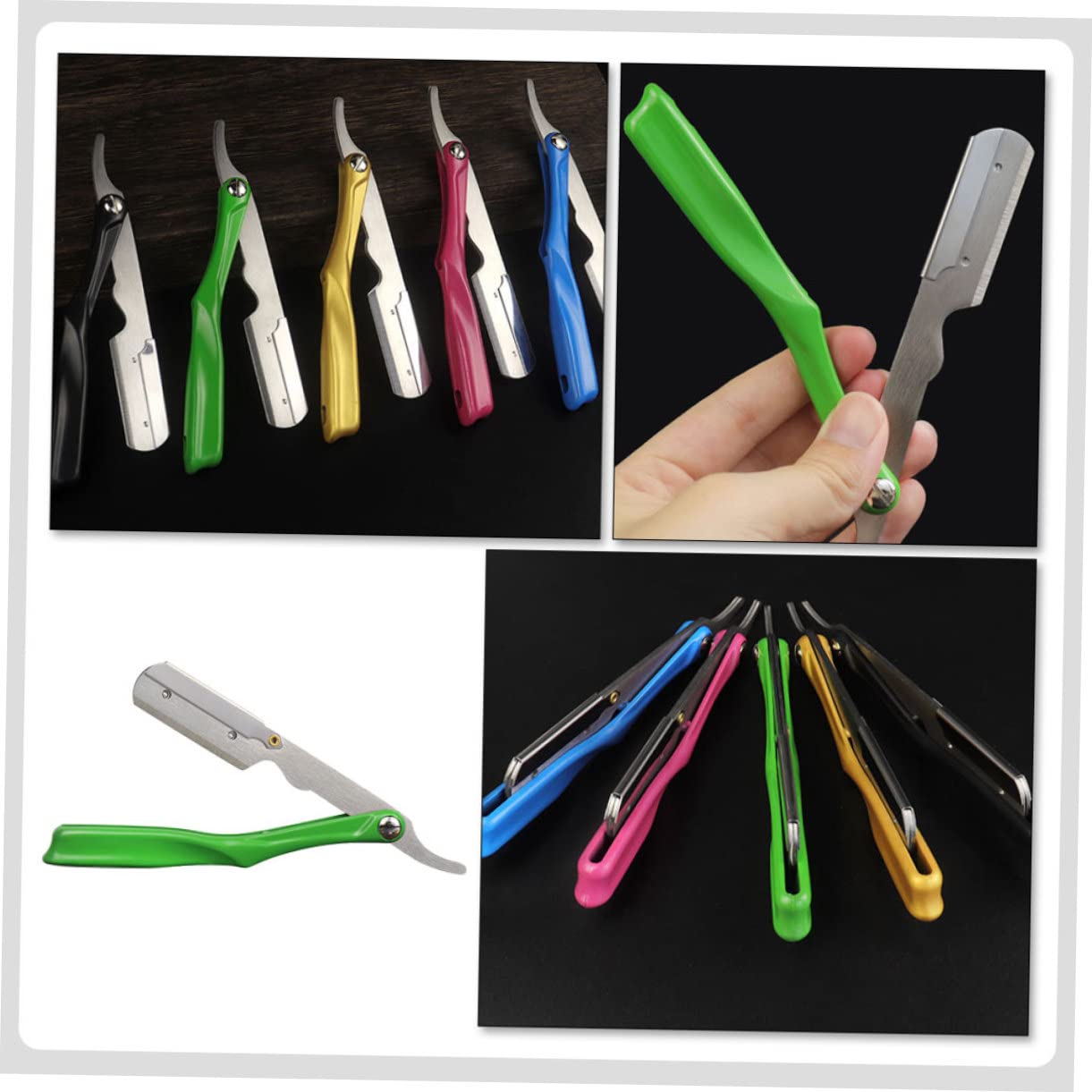 Healvian 4 Pz per rasoio manuale supporto per rasoio dritto rasoio di sicurezza da Supporto lamette pieghevole Supporto per lame di ricambio portacoltelli rasoio da uomo