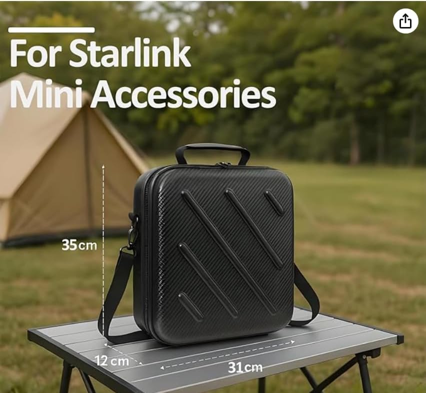 Lightweight Carrying for Starlink Mini Case Travel Backpack Bag, Waterproof Shockproof Portable EVA Handle Shoulder Kit Outdoor, Fits the Antenna, Cable and Power Accessories - Image 5