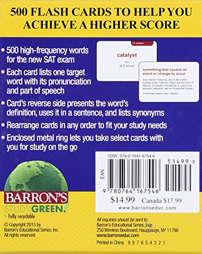 Barron's SAT Vocabulary: 500 Flash Cards to Help