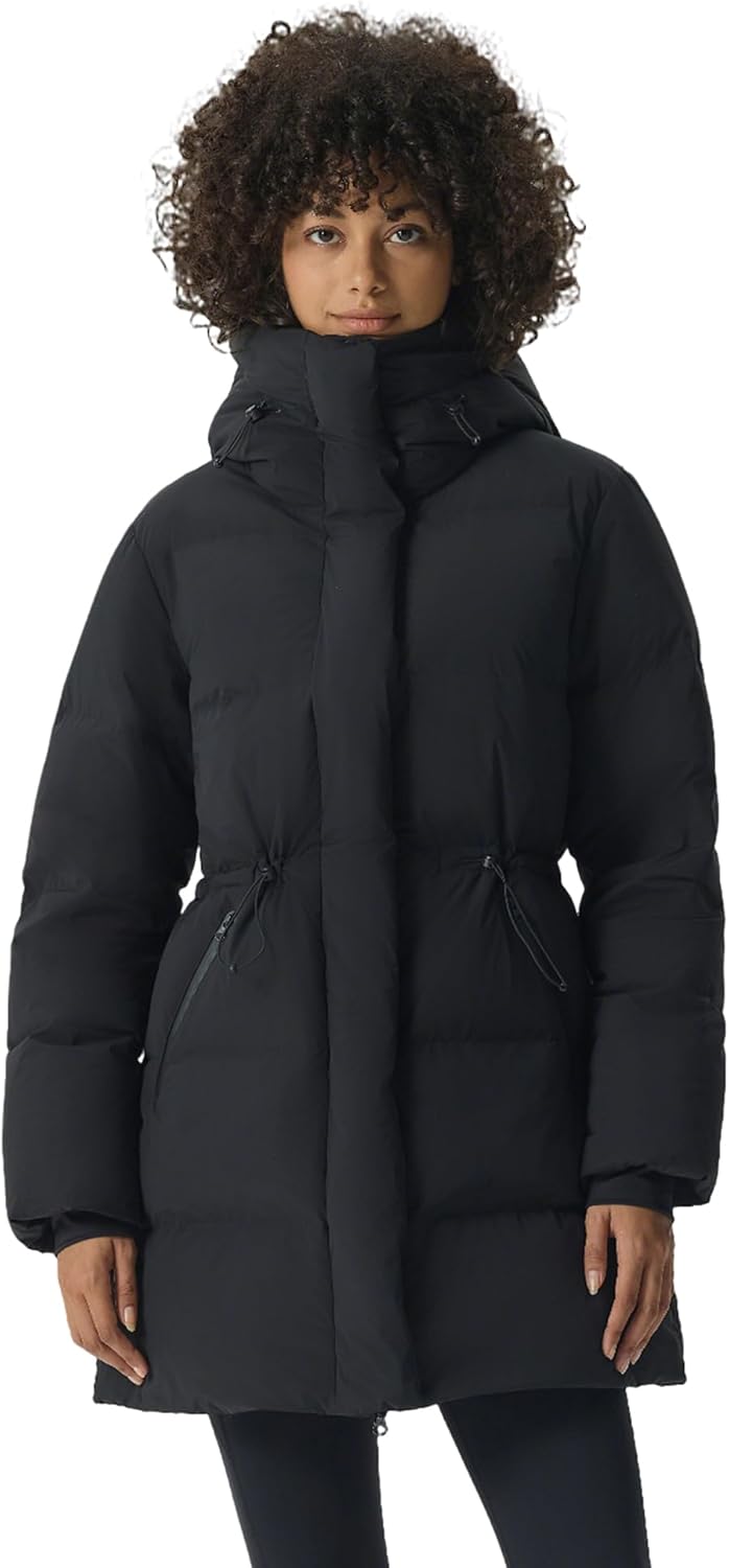 Fitouch Nimbus Haven Pro Women's Down Puffer | 750+ PF Lady Winter Jacket | Mid-Length Soft Warmest Coat