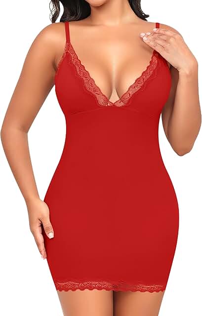 Slip Dress for Women Adjustable Spaghetti Strap V Neck Full Slips Under ...