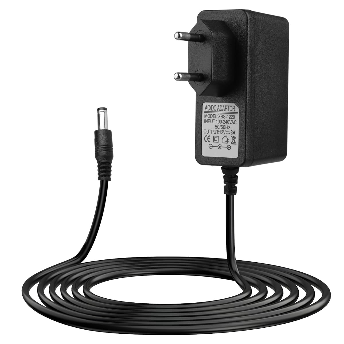 Adaptateur Secteur Universel 12V 3A 36W AC-DC – Chargeur 12V pour LED, Caméras, Routeurs, Haut-Parleurs, Systèmes Téléphoniques, avec Protection Surtension, Court-Circuit, Surchauffe