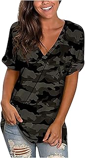 Camisetas de verano para mujer, manga corta, túnica con cuello en V, jersey de manga corta, camiseta de corte