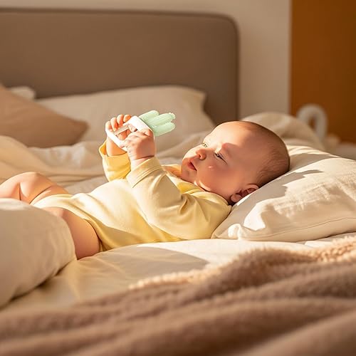 Miniatura 7 de 2 piezas de juguete mordedor para bebé, alivio de la dentición rellenable de agua para bebés de 0 a 12 meses, juguetes de silicona para dentición