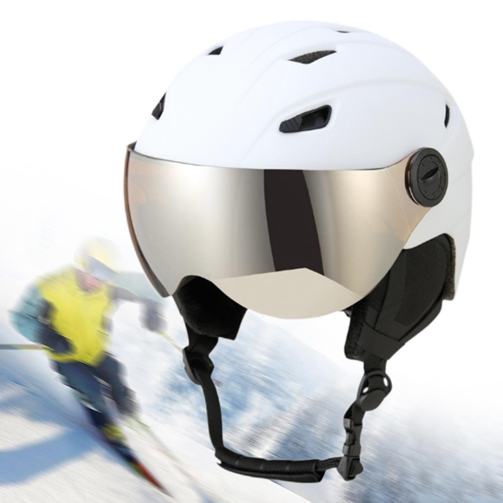 Casque de Ski avec Lunettes, Casque de Neige Respirant pour Femmes et Hommes, léger, réglable, résistant aux Chocs, Casque de Snowboard