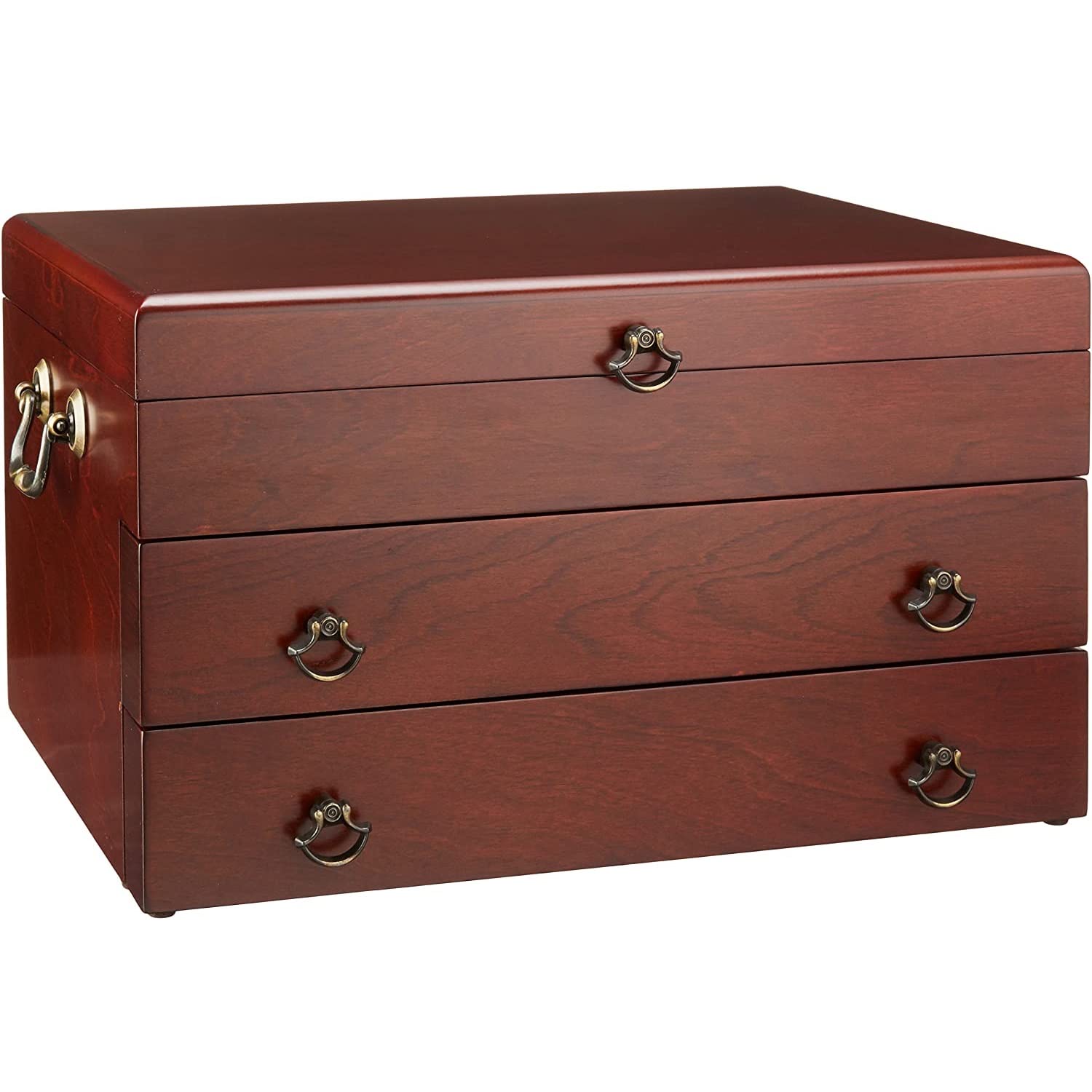reed & barton 43m bristol grande mahogany flatware chest,brown
