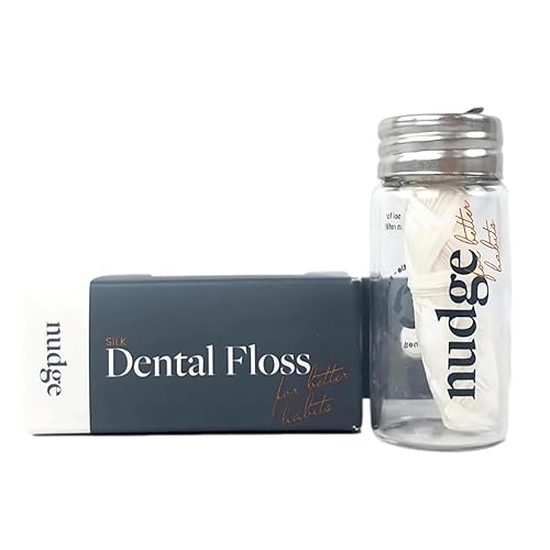 Hilo dental de seda para encías sensibles, hilo dental suave con sabor a menta hecho con seda y cera de candelilla, hilo dental biodegradable y
