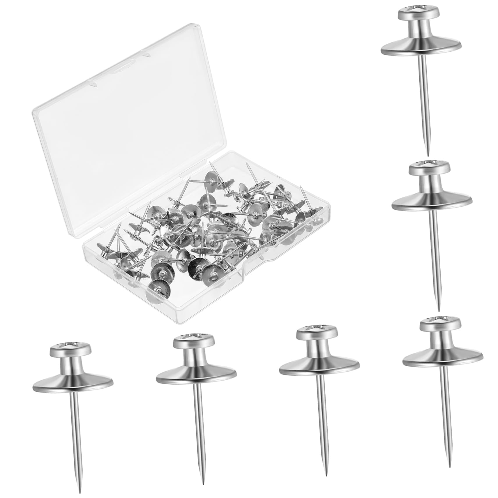 Lurrose Versatile 50pcs Double Headed Nails Zinc Alloy Wall Hooks Perfect for Hanging Pictures Decor Posters