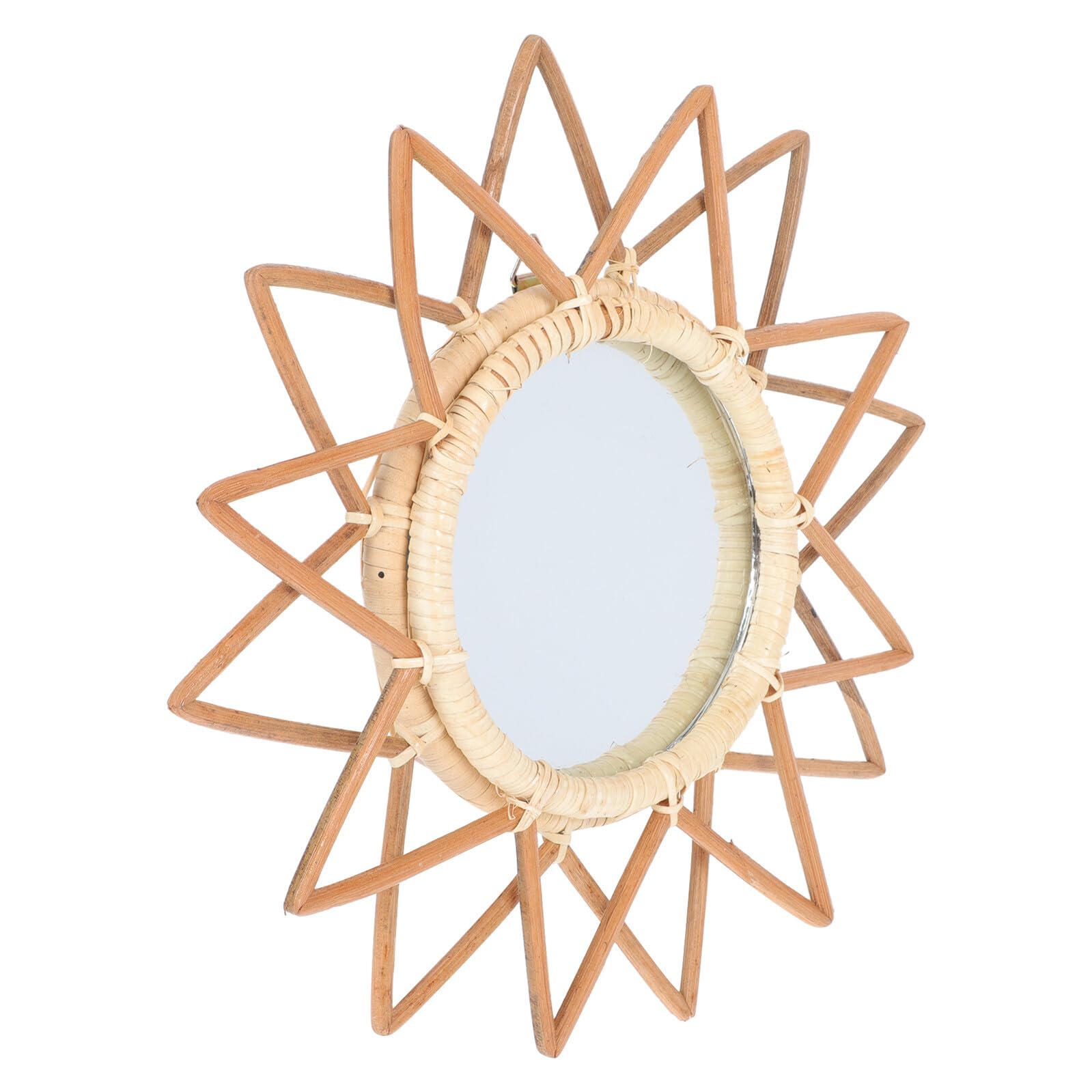 Miroir en rotin bohème pour salon et chambre, décoration murale chaleureuse