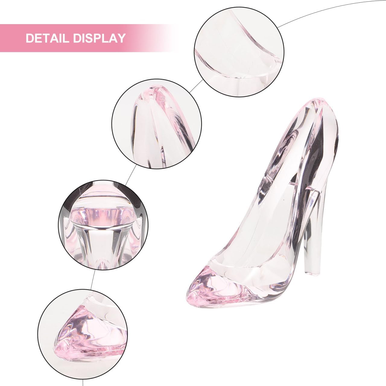 ARTIBETTER Acrylic High Heels Shoes Crystal High Heels Shoe Slipper Decoration Princess Glass Slipper Clear Princess Ornament Decor Christmas s s - Image 3