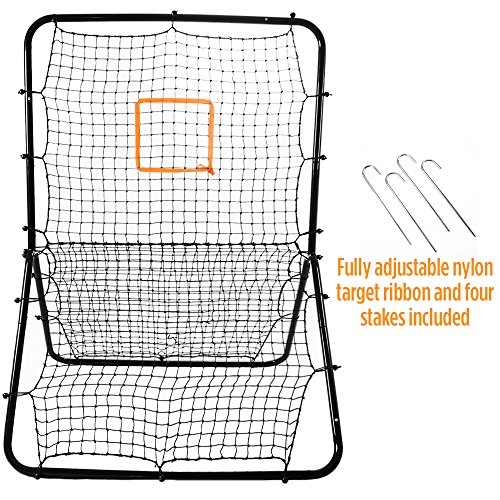Crown Sporting Goods Multi-Sport Rebounder Pitch Back Screen With Adjustable Target, Black , 65 X 49-Inch #TOP1