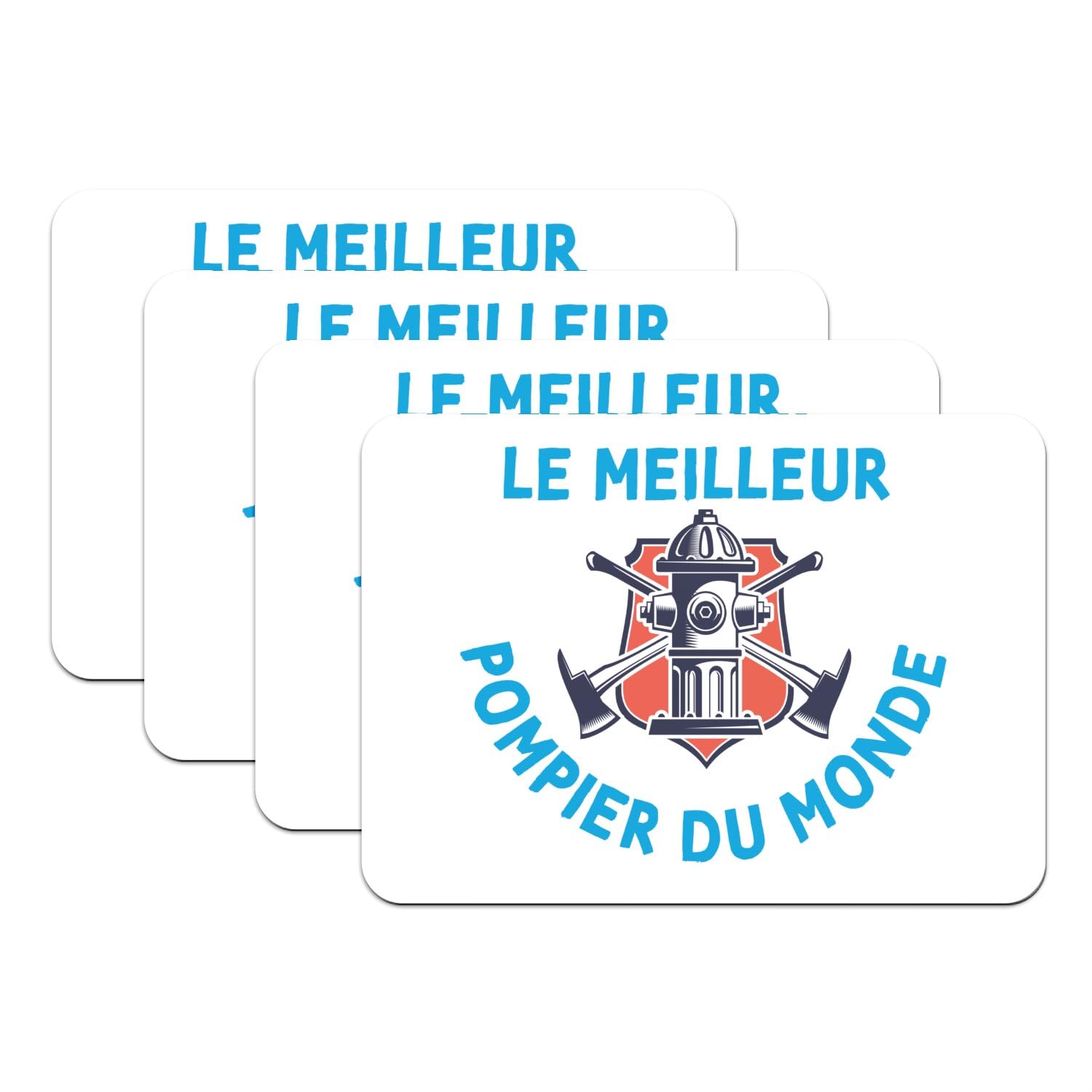 Lot de 4 sets de table Pompier antidérapants 39,5x28,5 cm pour dessous d'assiette cuisine