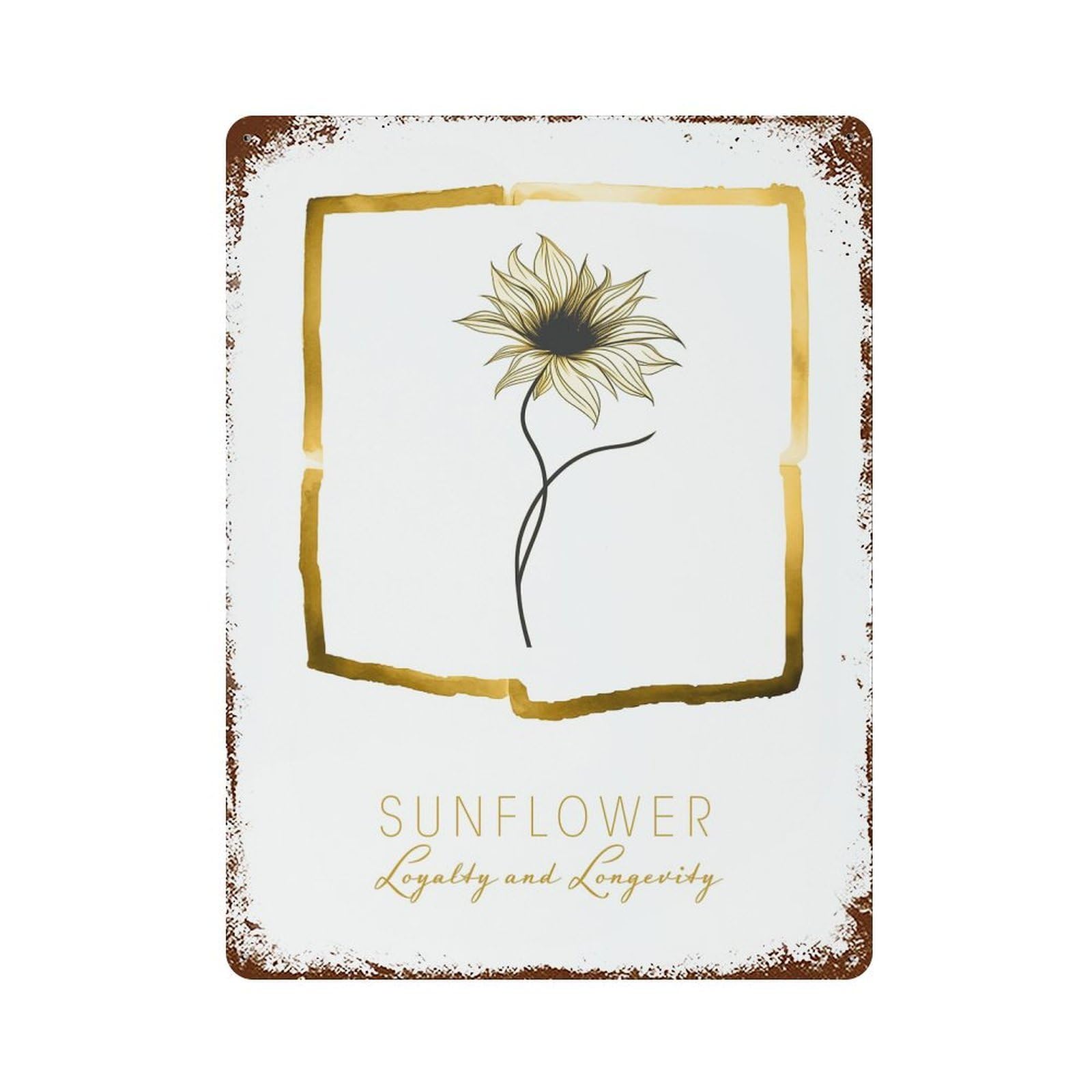 Retro Metal Sign with Sunflower Loyalty & Longevity Design 15.7"x11.8", for Farmhouse, Kitchen And Entryway Decor, Shabby Chic Decor