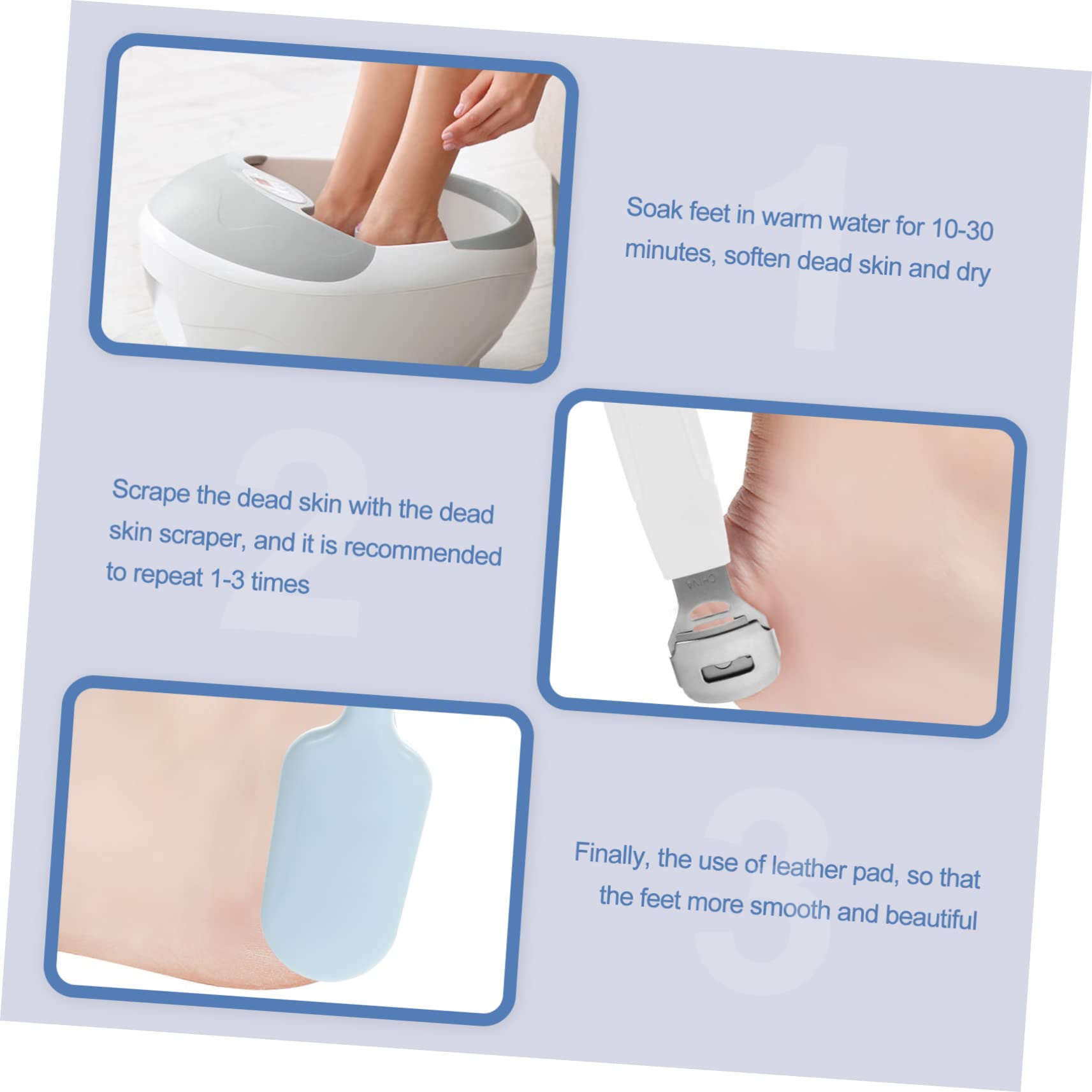 PACKOVE 2Pcs Stainless Steel Rasp Foot File Care Tool Durable Hard Skin Remover for Smooth Feet Ergonomic Design for Comfortable Exfoliation Mixed Colors