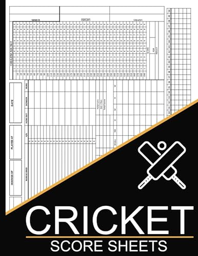 Cricket Score Sheets: Cricket Scorebook, Cricket Score Pads for Scorekeeping, Cricket Stat Book, Great Gift for Cricket Coaches or Players, Large Print 8.5 x 11 inches