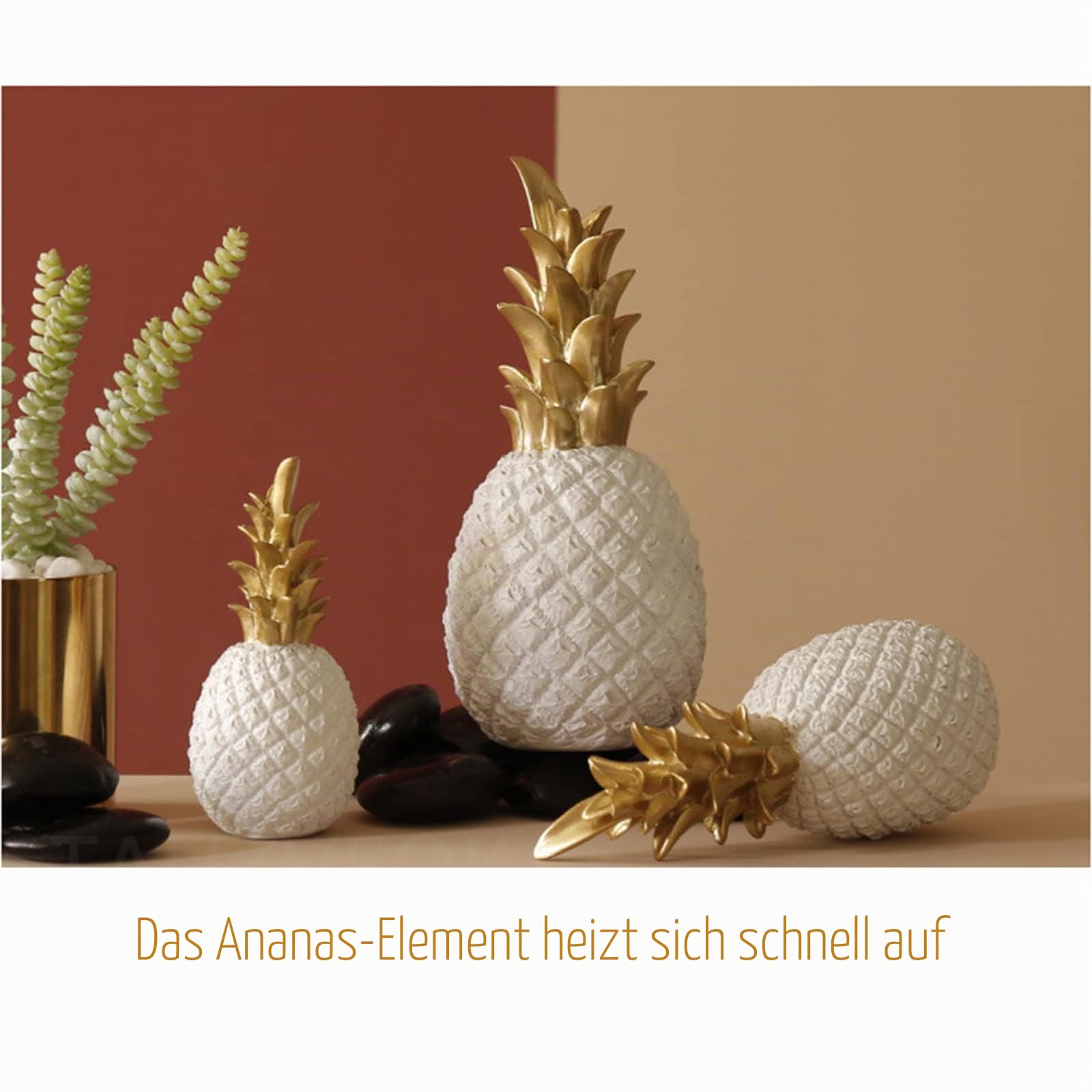 Ananas deko Statue Gold, Kristall Ananas Dekofigur, Modern Tischdeko, Zimmer Deko, Hochzeit deko Tisch deko, für Sammlung, Halskette, Münzen, Mutter für Geschenk