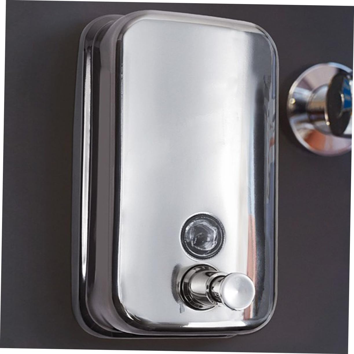 Dispenser Sapone da Parete in Acciaio Inox 1000ml Argento | Ricaricabile, per Gel Doccia e Lozione, Adatto a Bagno Pubblico e Hotel