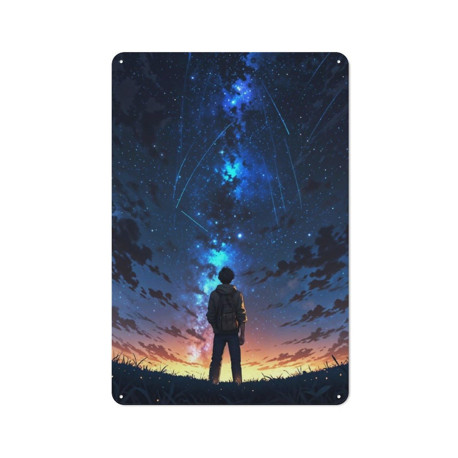 Gazing at The Cosmos Retro Metal Wall Decor 30x20cm, Metal Wall Art Sign for Living Room, Hallway, Kitchen Or Cafe