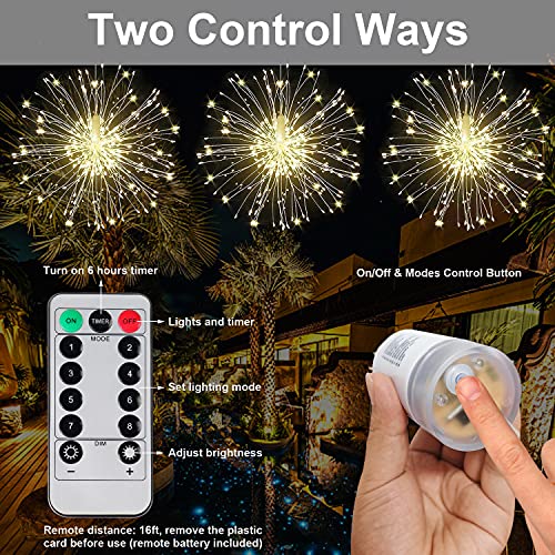 Middia 4 Pcs Firework Lights Outdoor Holiday Tree Lights Christmas Decorations, Wedding Hanging Star Lights, Fairy Lights Sparklers Starburst Light, Diwali Firecracker String Light For Party Garden #TOP1