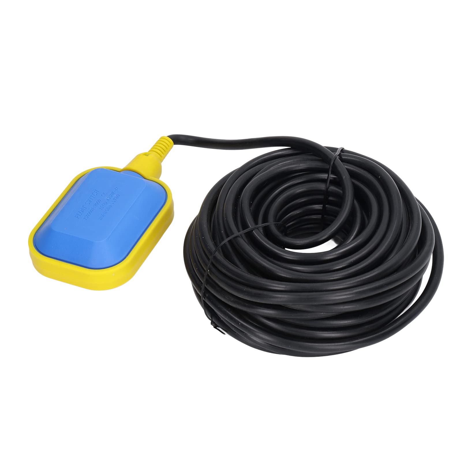 Interruptor de Flotador de Cable Controlador de Nivel de Agua a Prueba de Fugas para Sumidero de Aceite de Piscina, Ecológico, Cable de 15 M/49 Pies, Adecuado para Agua con Base ácida Débil,