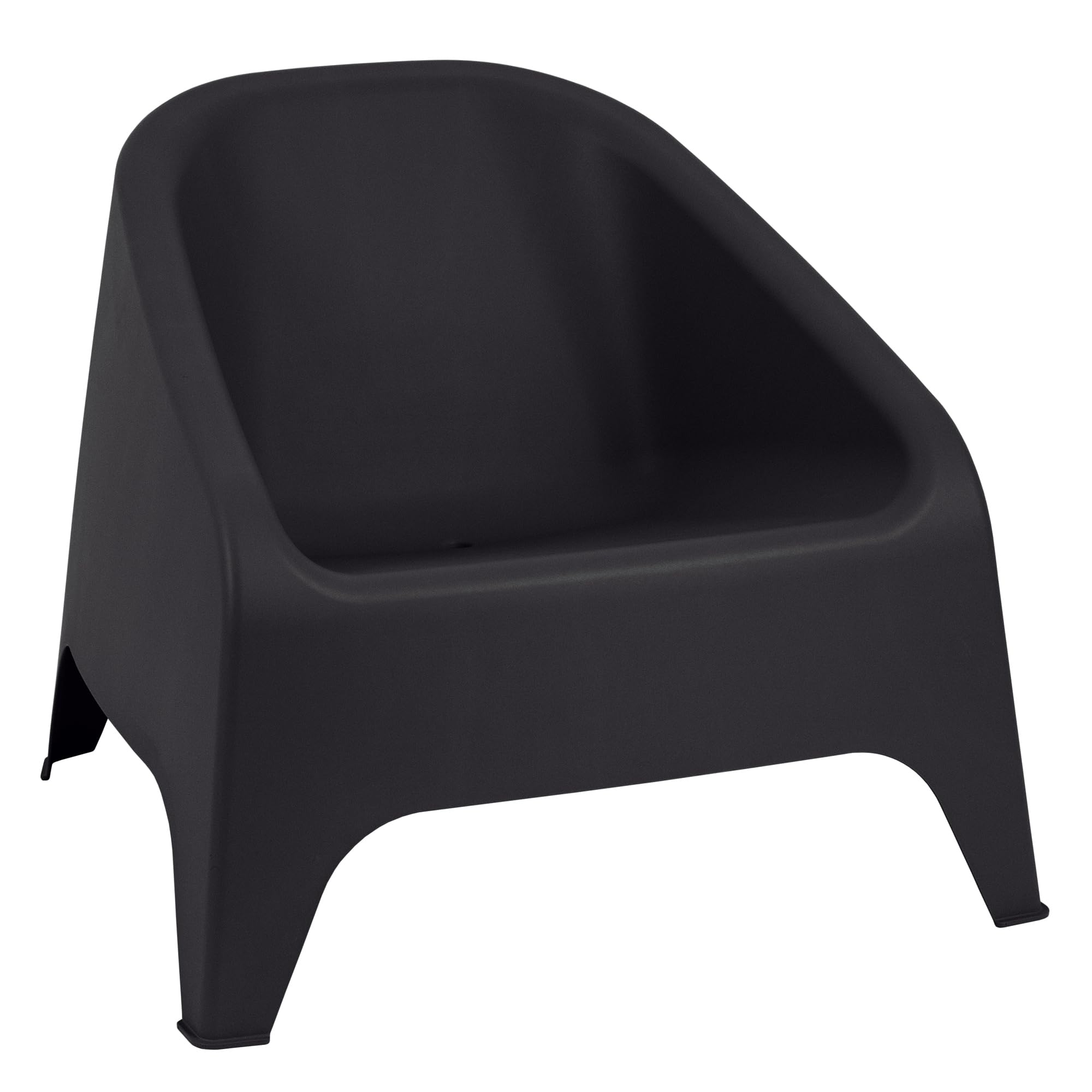 Toomax Poltrona Matera antracite scuro 75,5x78,5x67 cm, poltrona moderna da giardino in plastica riciclata ergonomica