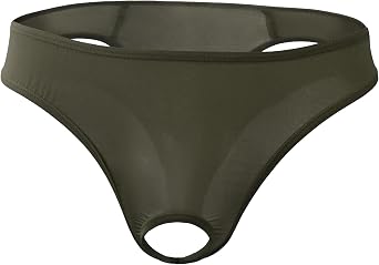 JEKE-DG Mens See Through Cut Out Briefs T-Back Breathable Sexy Thong Ice Silk Sexy Erotic Underwear