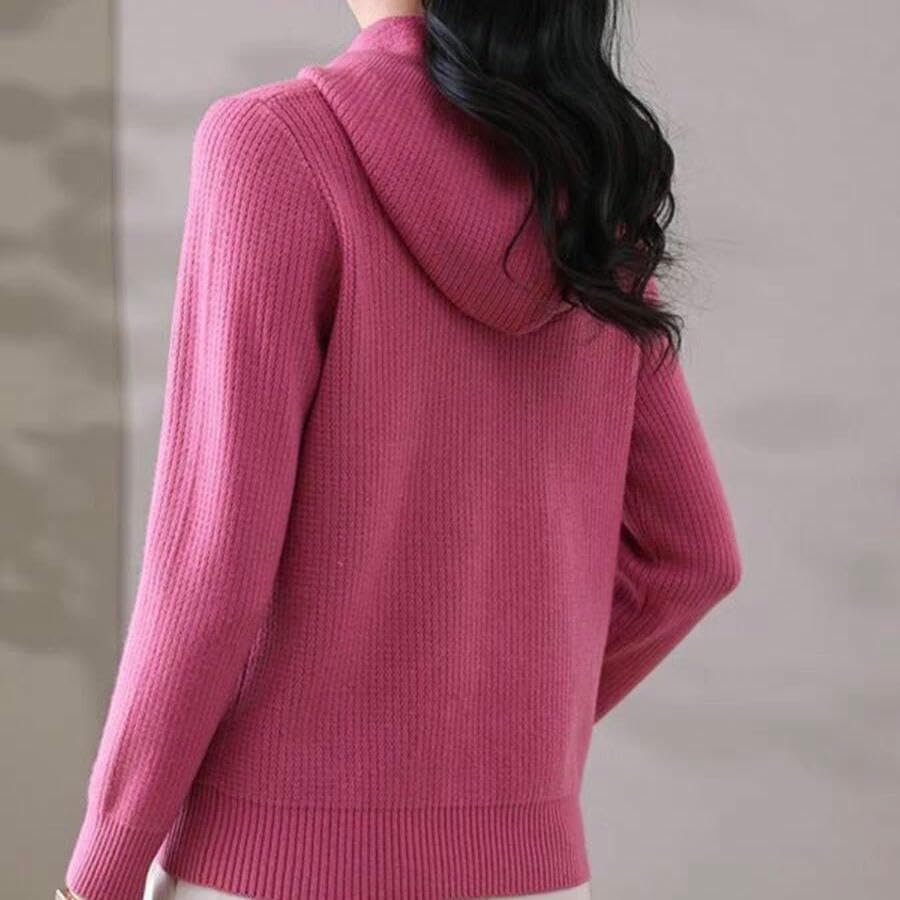 Pull en tricot à capuche décontracté idéal pour les balades de printemps - 4