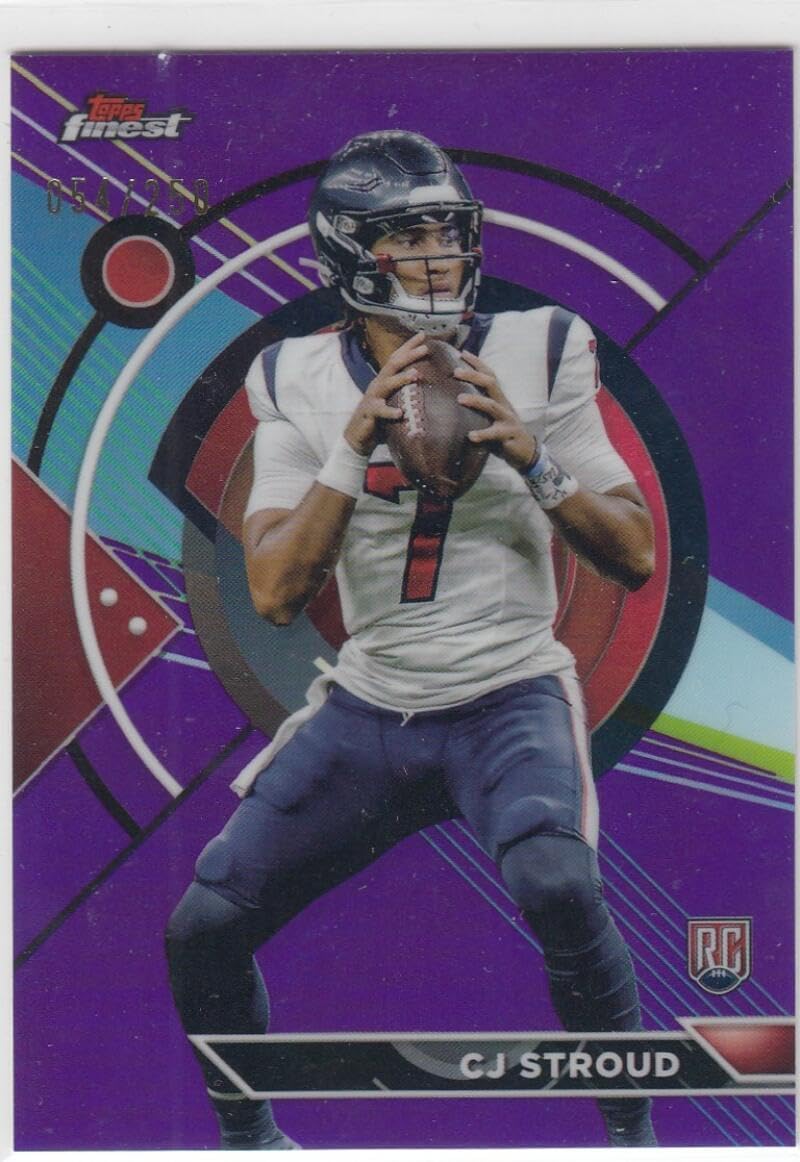 Football Trading Card 2023 Topps Composite Finest Common Purple Refractors #189 CJ Stroud EX/NM RC Rookie 54/250 Texans