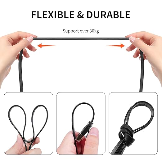 REXUS 2 Pack Cable Ethernet Cat7 Plano Retráctil 1.5 Metro miniatura 8