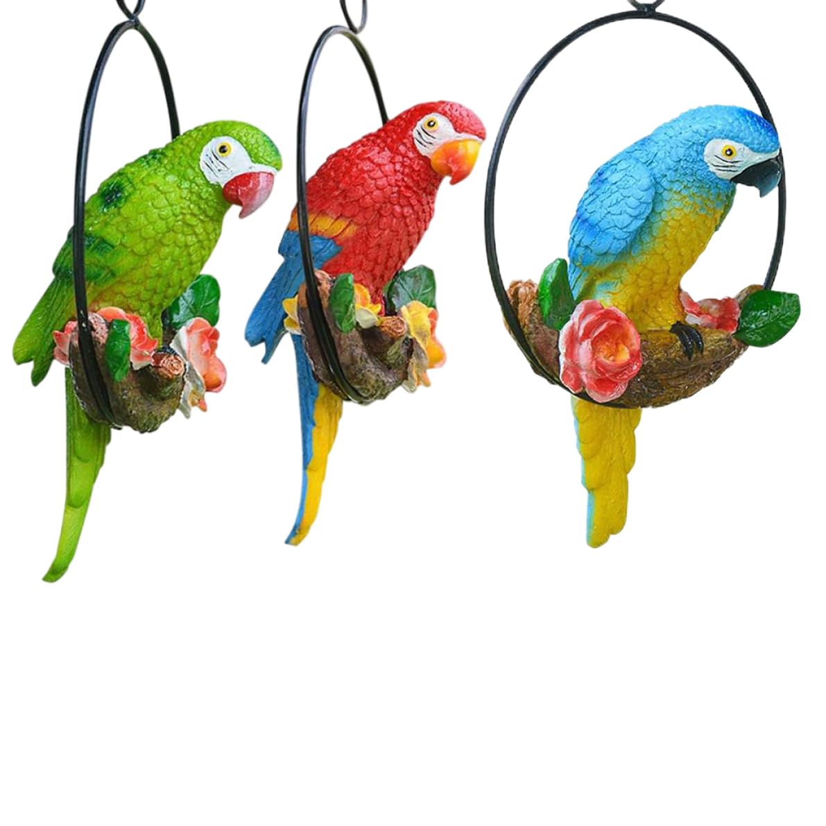 Statue Suspendue - YNKKVRE - Perroquet - Résine - 30,5 Cm - Décoration Murale - Jardin