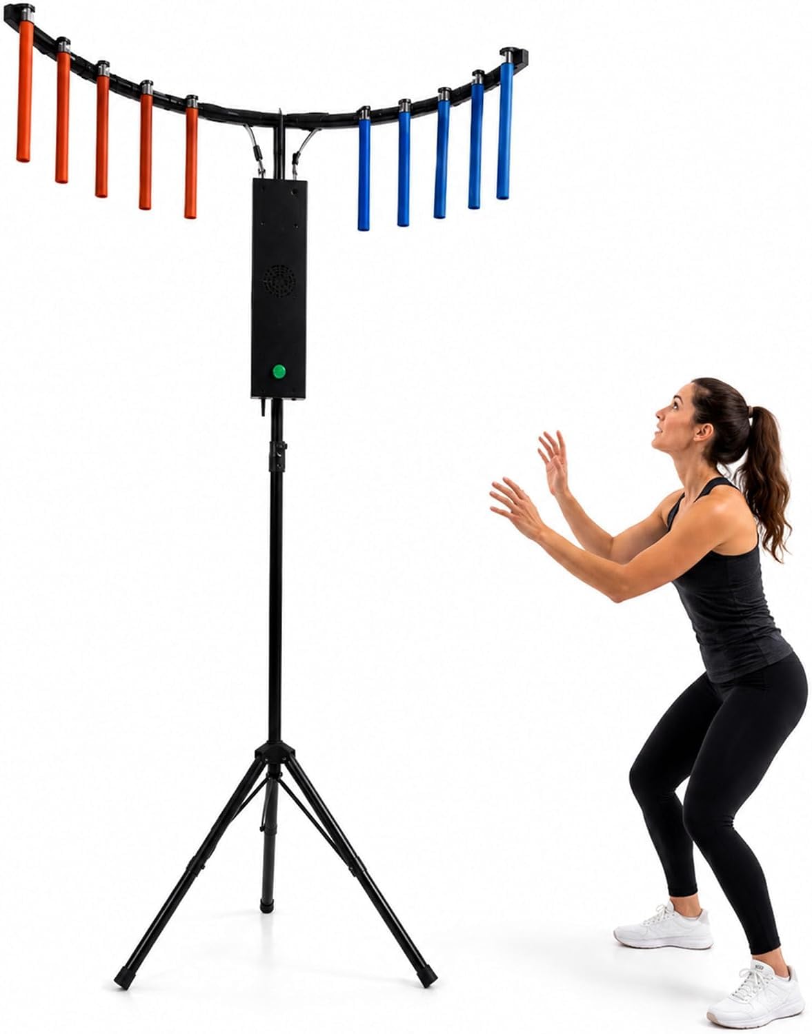 Juego De Desafío De Palos Reflectantes, Juego Arcade De Atrapar Palos, Máquina De Entrenamiento De Coordinación Mano-Ojo con 10 Lanzamientos De Palos, Pantalla Black