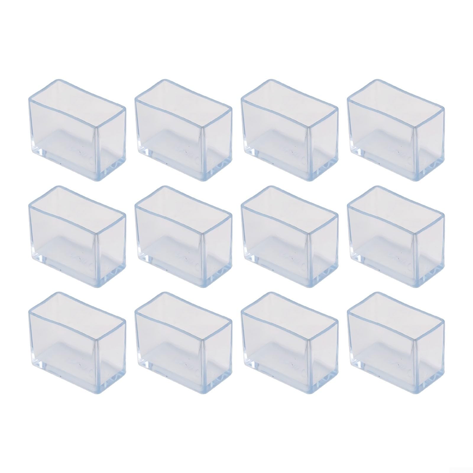 12Pcs Chair Leg Rectangle Covers PVC Silicone for Furniture Table Feet Floor Protectors Chair Leg Tips for MOVING Table Leg Covers Reduce Noise Prevent Hardwood Floor Scratches(30x50mm)