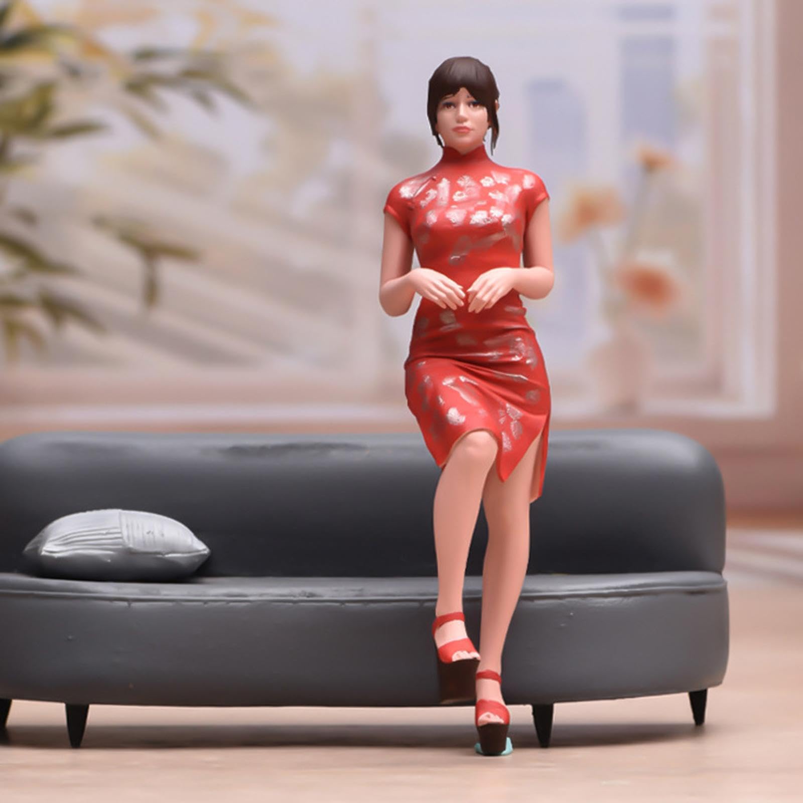 Modello 3D di Cheongsam in 1/24, Personaggio per Giochi di Ruolo, Abito Cinese, Figura per plastico di Stazione