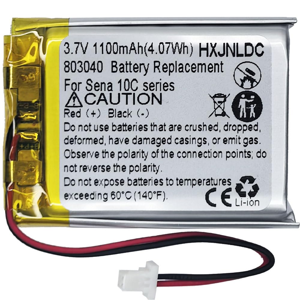 803040 3.7v 1100mAh Lithium ion Battery Replacement for Sena 10C