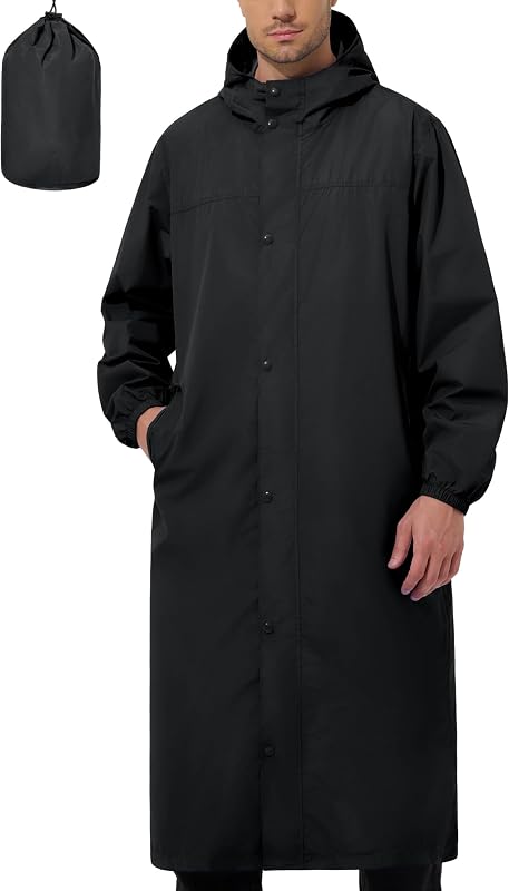 campera impermeable larga para hombre Poncho impermeable para la lluvia | Cortavientos ligero y plegable para senderismo, ciclismo, correr, pesca, golf y trabajo en días lluviosos.