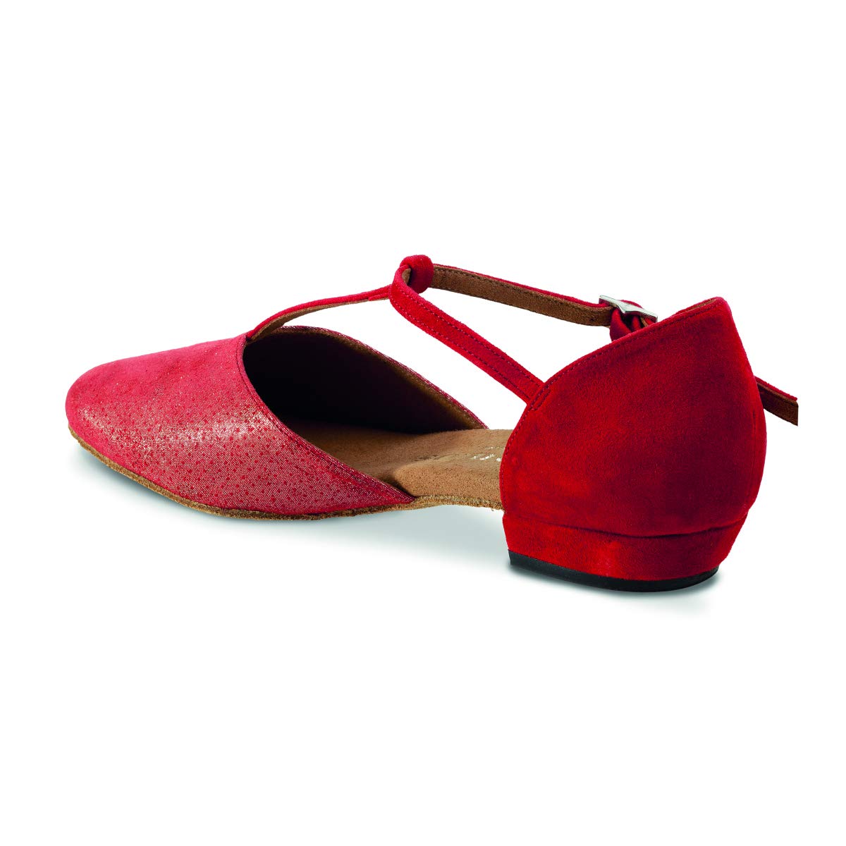 Rummos Damen Tanzschuhe Carol - Leder/Nubuck MaitRed/Rot - Medium (Normal) - 2 cm Blockabsatz - Made in Portugal