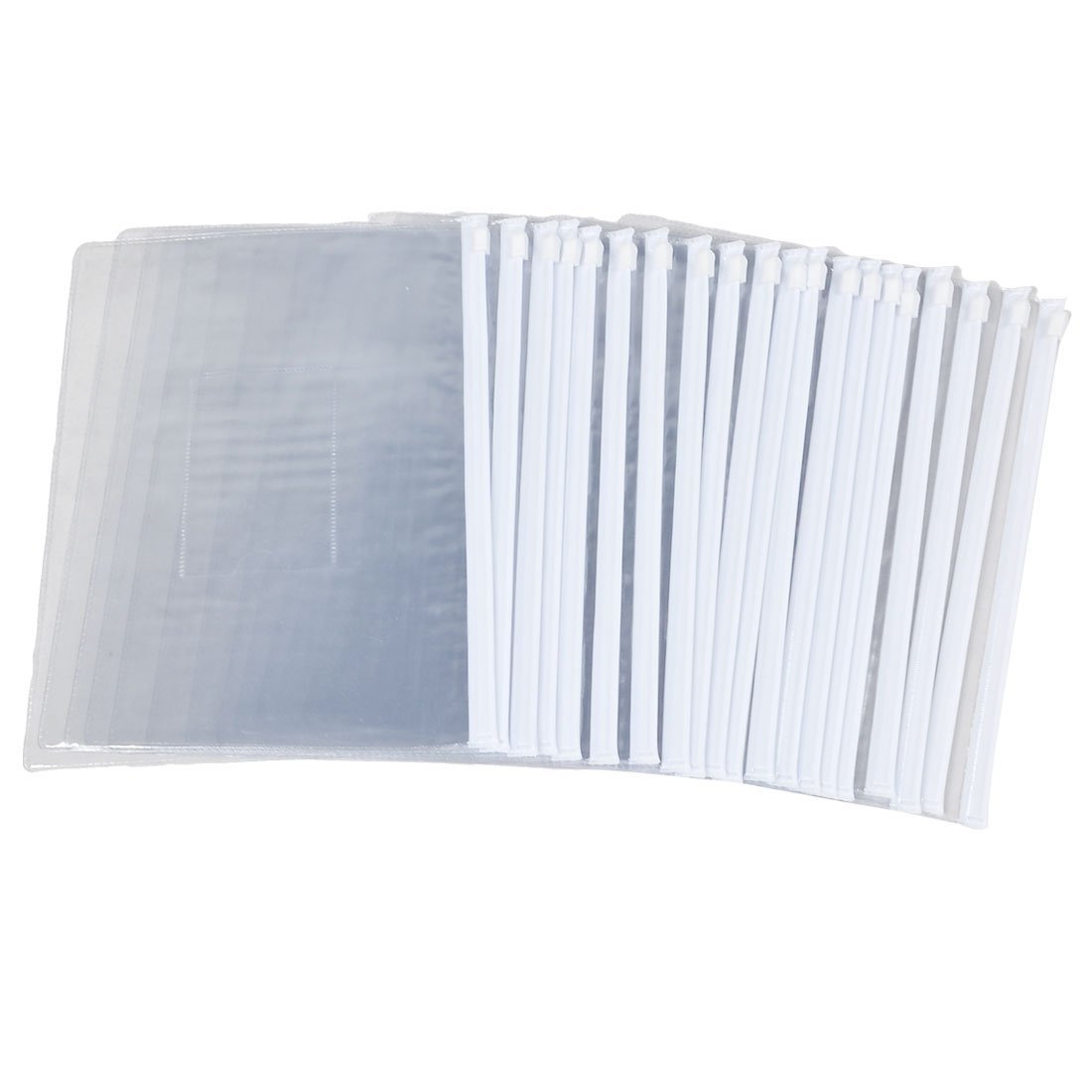 20 bolsillos transparentes A5 con cremallera, bolsas de plástico con cremallera para archivos A5 (240 x 180 mm)